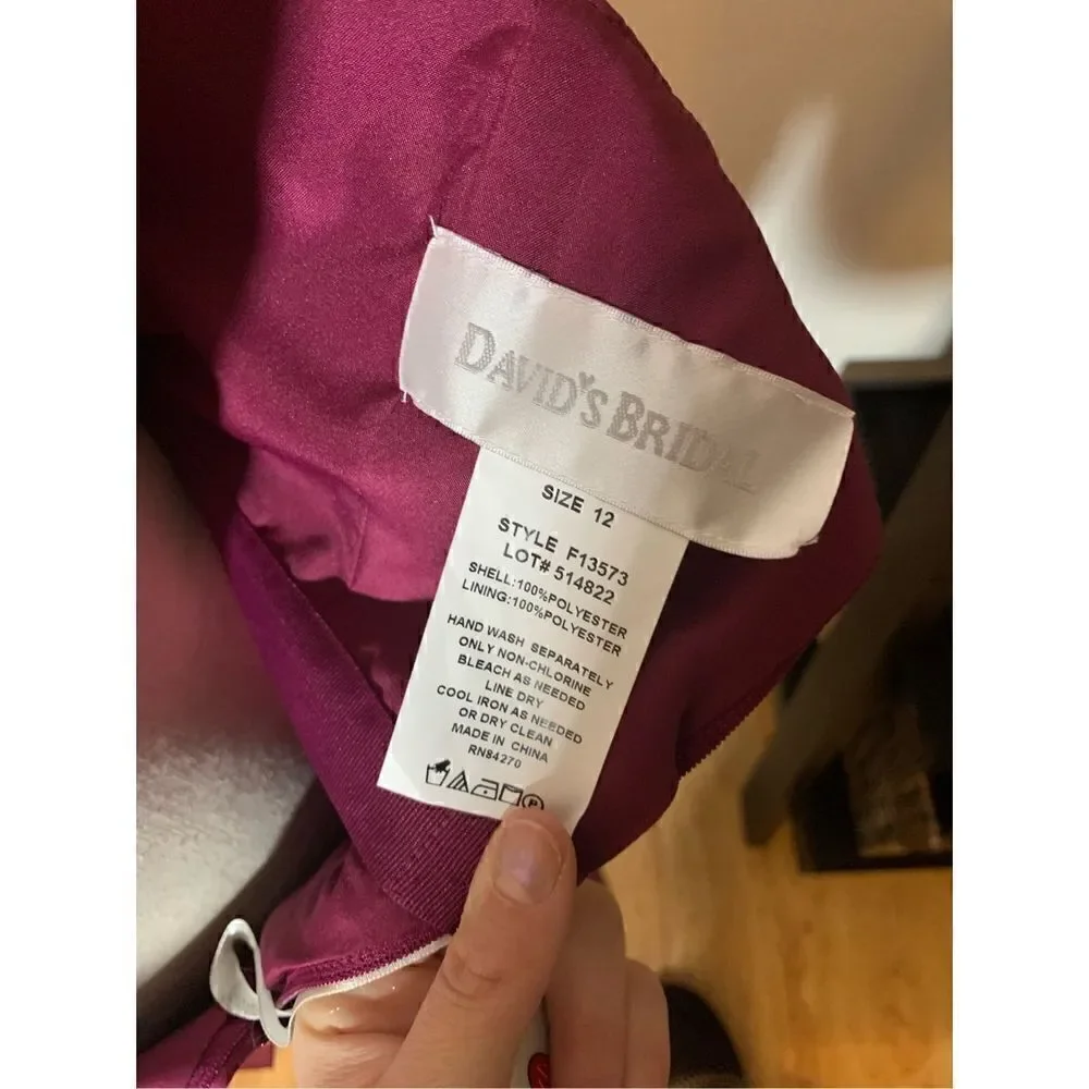 Davids bridal bridesmaid dress/made of honor/mother of the bride color sangaria
